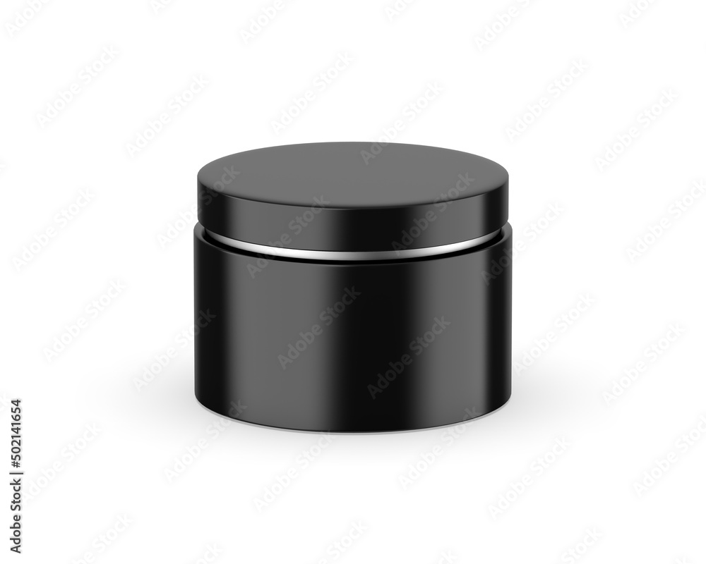 Glossy cosmetic jar for branding and mockup, cosmetic container on isolated white background, 3d render illustration. Glossy cosmetic jar for branding and mockup, cosmetic container on isolated white background, 3d render illustration.
