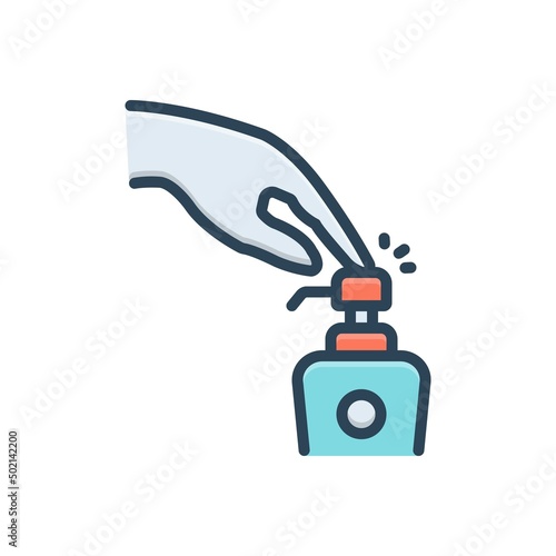 Color illustration icon for pressing