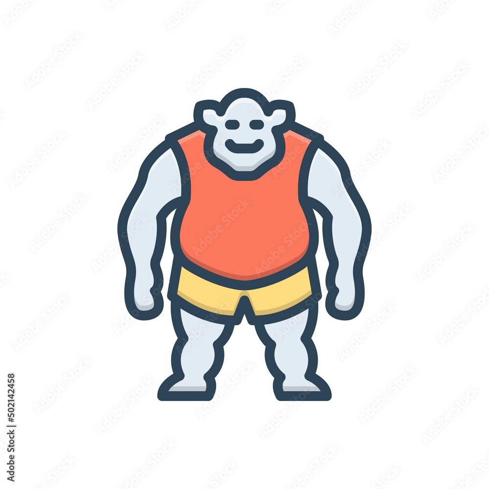 Fototapeta premium Color illustration icon for giant