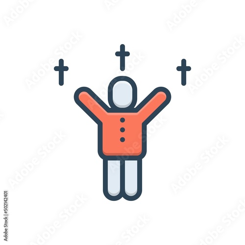 Color illustration icon for worship