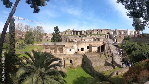 timelapse of the archeological ruins of the city of pompeii. photo