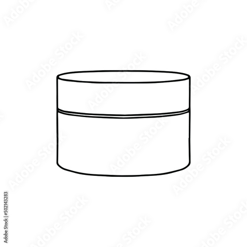 Linear cosmetic cream pack with lid for cosmetic product. Cosmetic. Vector illustration.