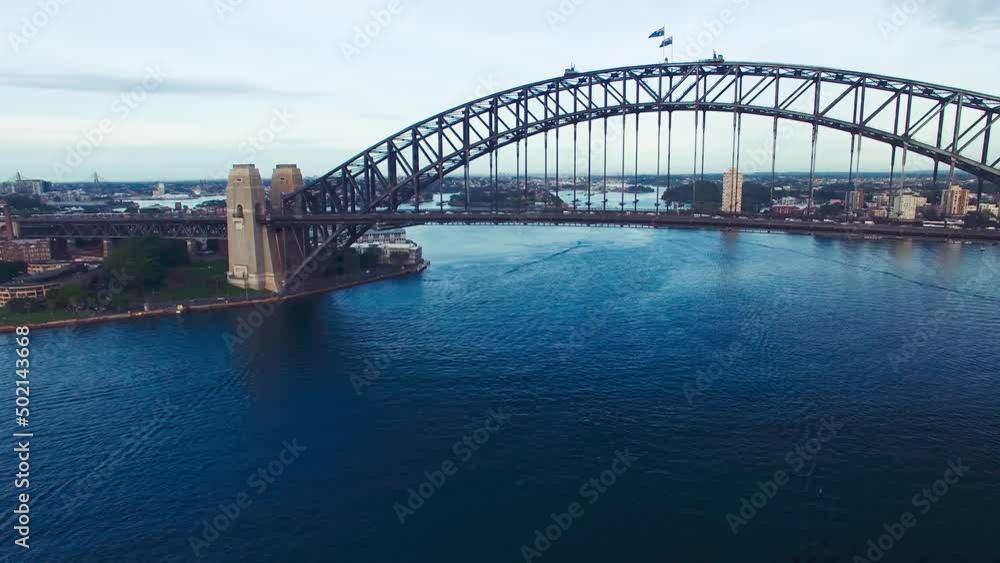 Sydney Harbor Bridge from drone, Australia Sydney Harbor Bridge from drone, Australia