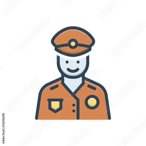 Color illustration icon for guard