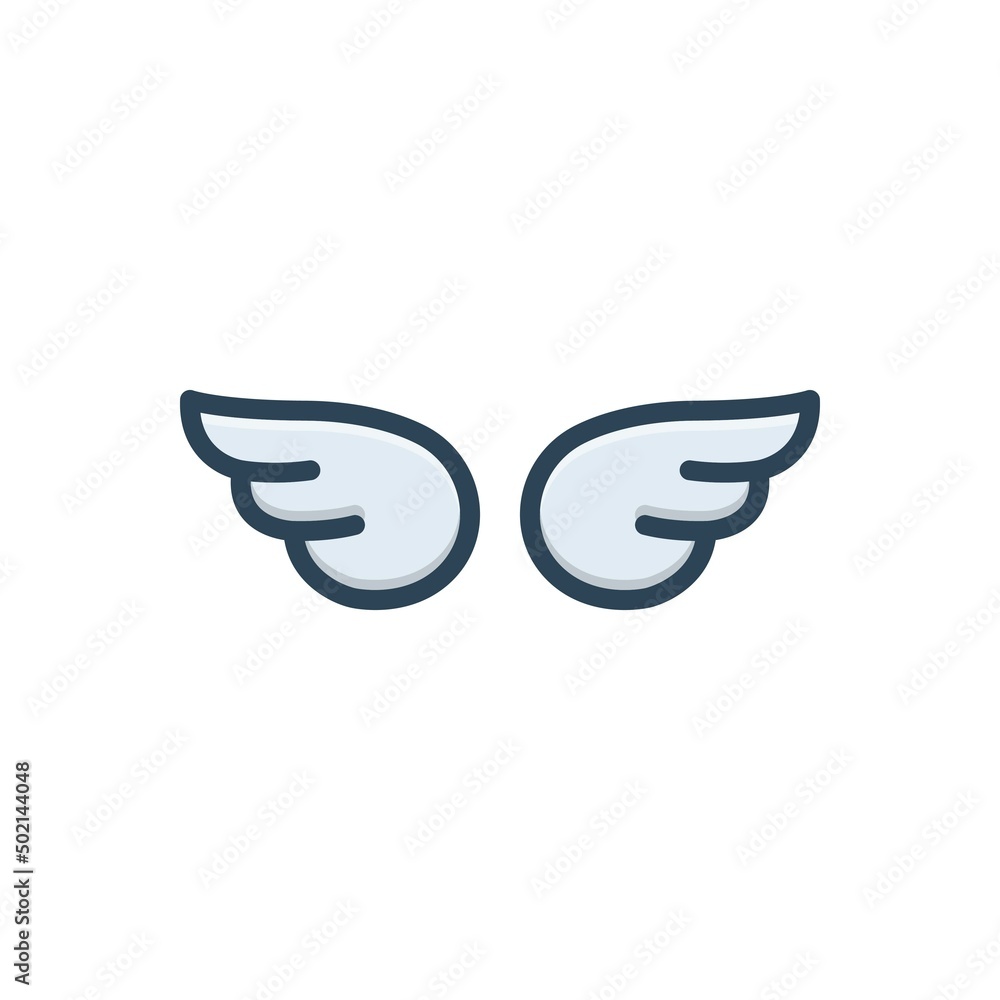 Fototapeta premium Color illustration icon for wings