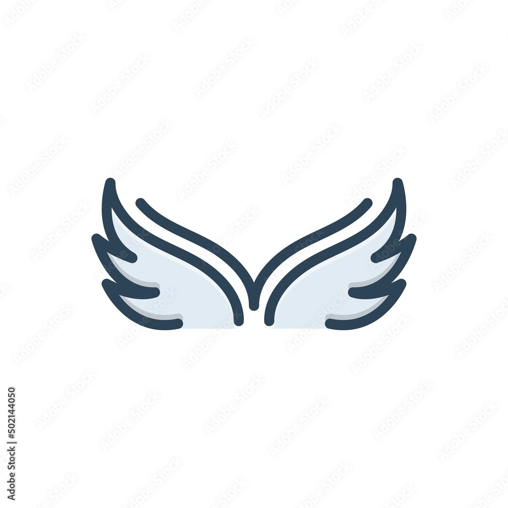 Fototapeta premium Color illustration icon for wings