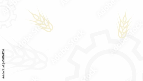Agriculture light luxury animated background gears and grains wheat LOOP HD 30 sec