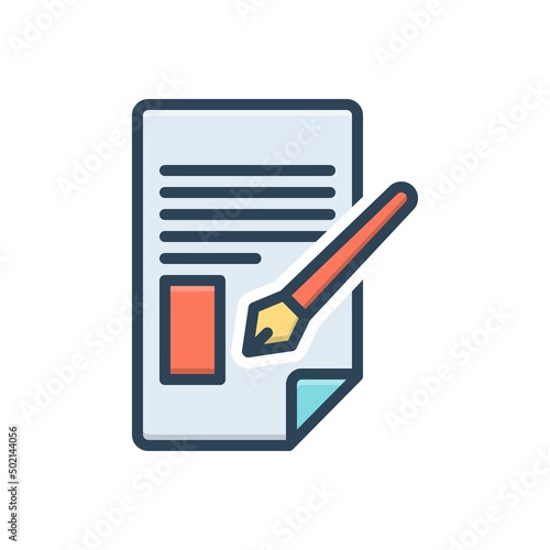 Color illustration icon for amended