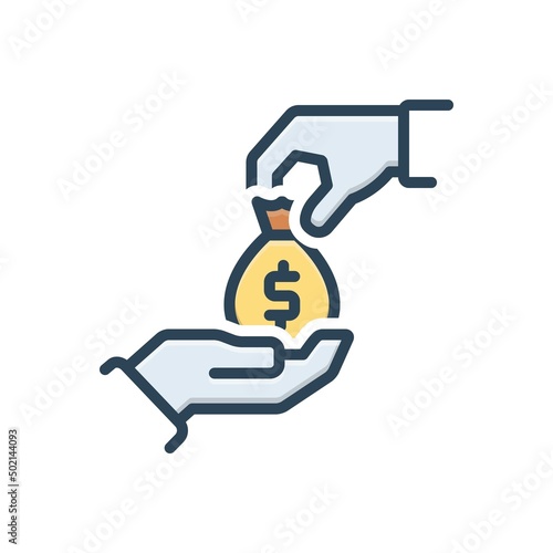 Color illustration icon for granted 