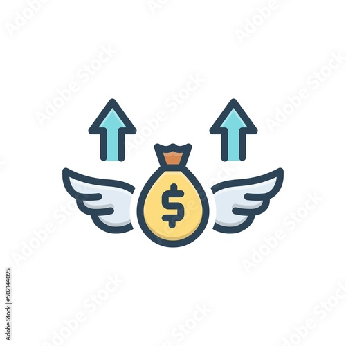 Color illustration icon for inflation