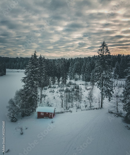 Hütte im Schnee