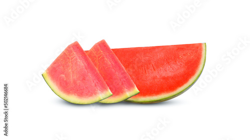 red watermelon slides isolated on white background
