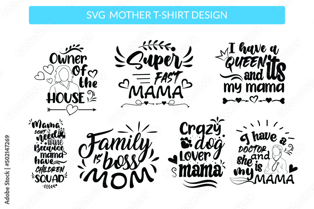 Mothers Day Svg T Shirt Design vector Set