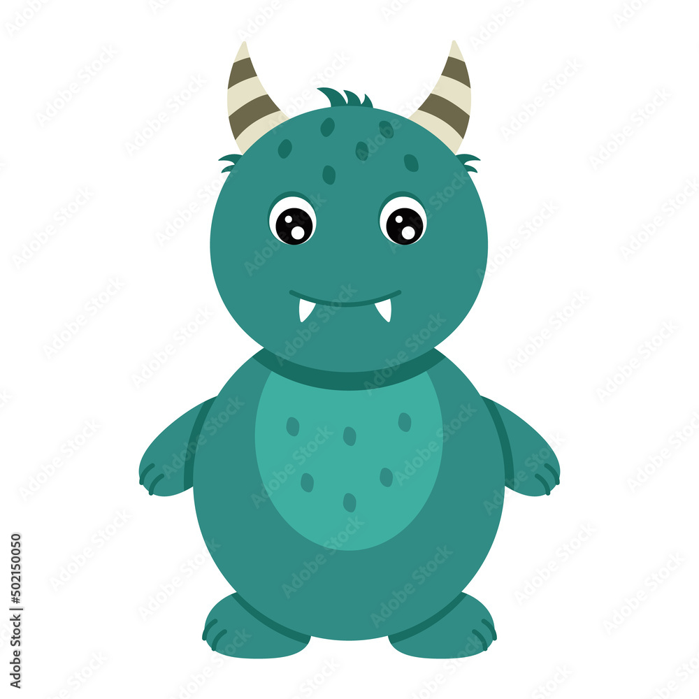 Monster. Cute cartoon space monster in flat style for kids. Suitable for printing on clothes, textiles, children's toys. Vector illustration Monster. Cute cartoon space monster in flat style for kids. Suitable for printing on clothes, textiles, children's toys. Vector illustration
