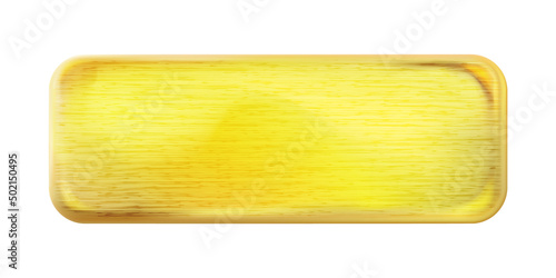 Realistic rectangular light gold polished metal, steel plate texture golden isolated. Vector.