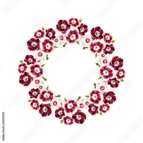 Fotografija Wreath of burgundy flowers