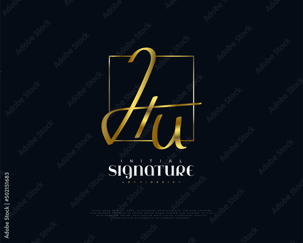 Initial H and U Logo Design in Gold Handwriting Style. HU Signature Logo or Symbol for Wedding, Fashion, Jewelry, Boutique and Business Brand Identity Initial H and U Logo Design in Gold Handwriting Style. HU Signature Logo or Symbol for Wedding, Fashion, Jewelry, Boutique and Business Brand Identity