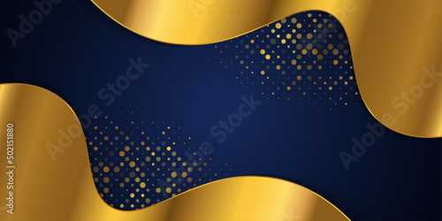 Elegant Premium Blue and Gold Background. Luxury Background for Award, Nomination, Ceremony, Formal Invitation or Certificate Design