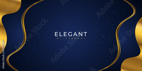 Elegant Premium Blue and Gold Background. Luxury Background for Award, Nomination, Ceremony, Formal Invitation or Certificate Design