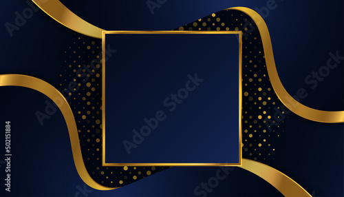 Elegant Premium Blue and Gold Background. Luxury Background for Award, Nomination, Ceremony, Formal Invitation or Certificate Design