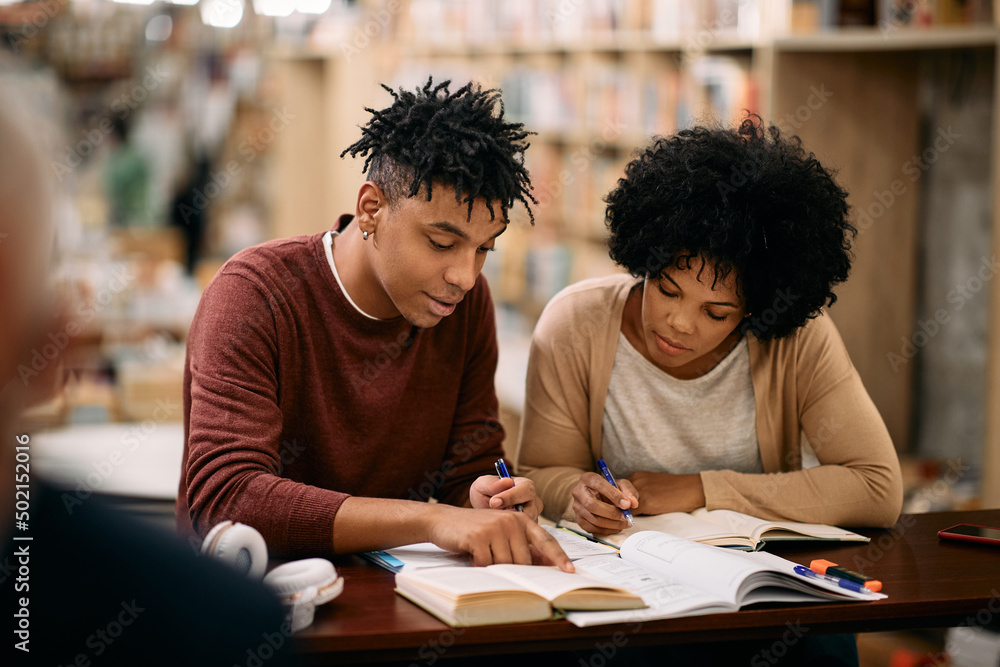 © Drazen - African American students learn for their exams at university library