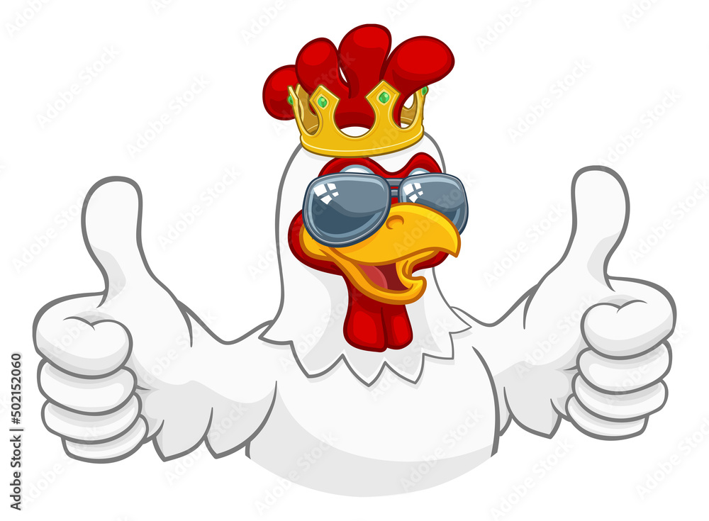 Cool King Chicken Rooster Cockerel Bird Cartoon Cool King Chicken Rooster Cockerel Bird Cartoon