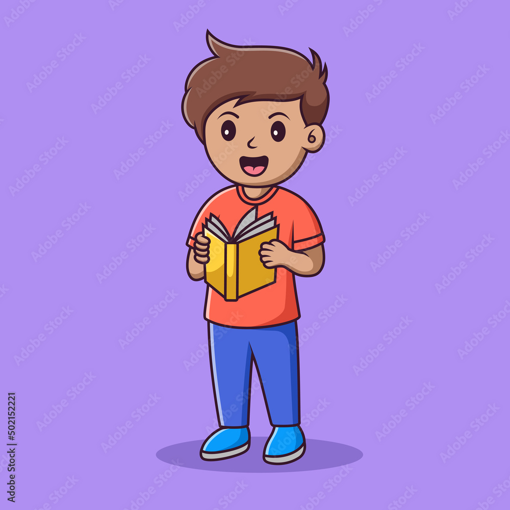 Cute little boy cartoon reading a book,vector cartoon illustration,cartoon clipart Cute little boy cartoon reading a book,vector cartoon illustration,cartoon clipart