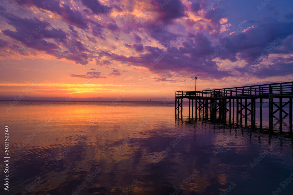 sunset on the pier