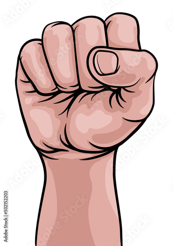 Fist Hand Raised Up Punch C...