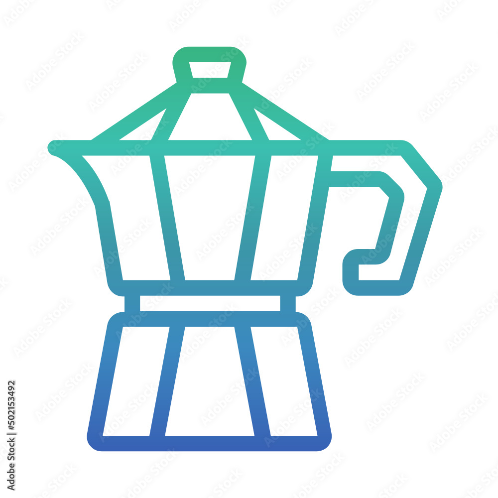 Moka Pot , Coffee gradient icon.