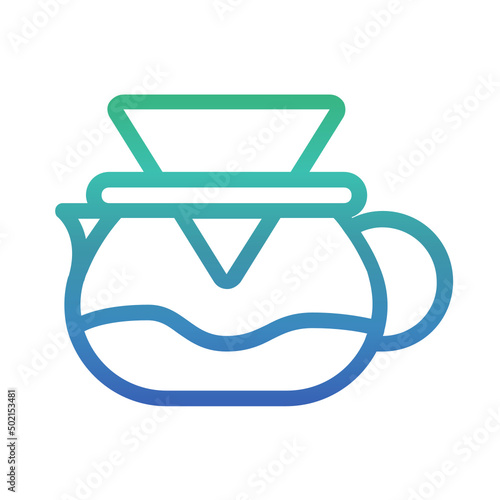 Dripper , Coffee gradient icon.