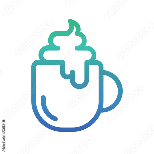 Capuccino , Coffee gradient icon.