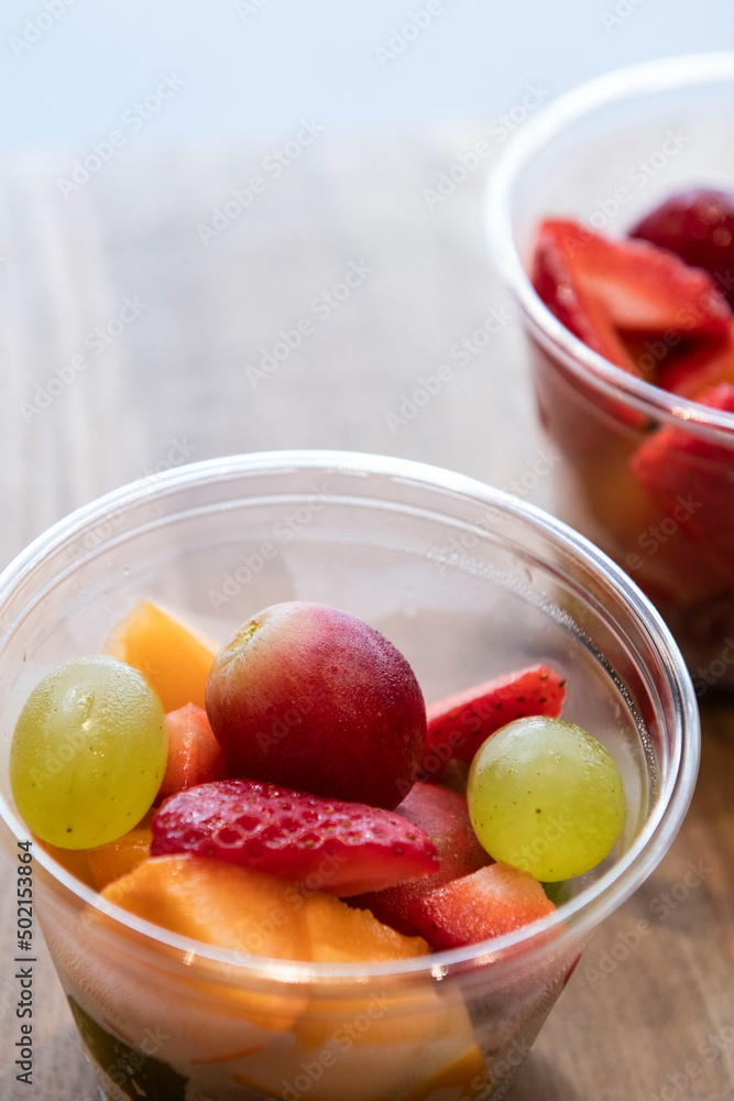 Two fresh fruit salads Two fresh fruit salads
