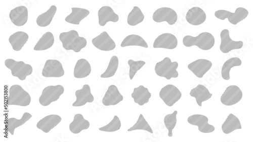 Set of liquid shapes icons. Abstract shape symbols, organic liquid blobs, irregular fluids collection. Vector illustration.