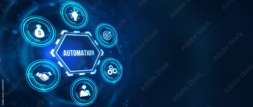 Internet, business, Technology and network concept. Automation Software concept as an innovation. 3d illustration.