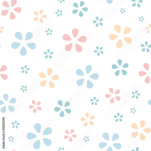 Cute floral vector pattern, tiny flowers seamless repeat