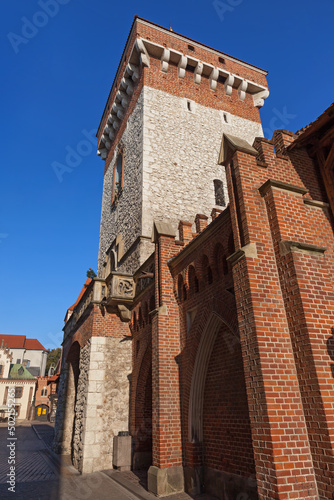 St Florian Gate And Wall In Krakow, Poland
