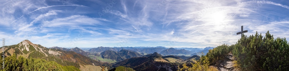 Germany, Bavaria, Panoramic view from summit of Breitenstein mountain Germany, Bavaria, Panoramic view from summit of Breitenstein mountain