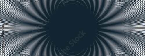 Abstract vector wave background made with linear Moire, op art effect surreal texture, sound and music waves theme, black and white grid abstraction.