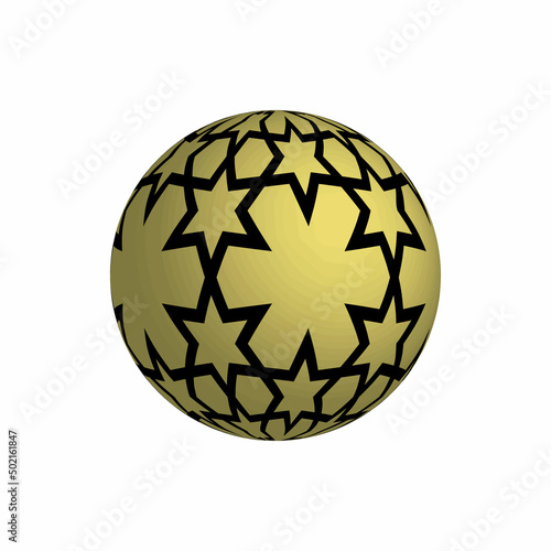 Sphere with geometric ornam...