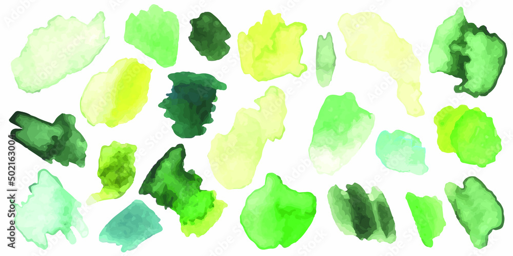 Set of watercolor blots isolated on white background. Colorful hand drawn watercolor blots for your design. Set of watercolor blots isolated on white background. Colorful hand drawn watercolor blots for your design.