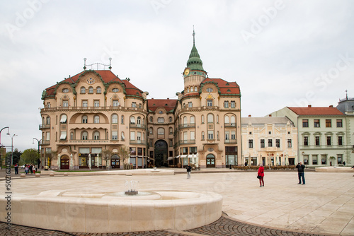 historical buildings in Oradea city center Romania
