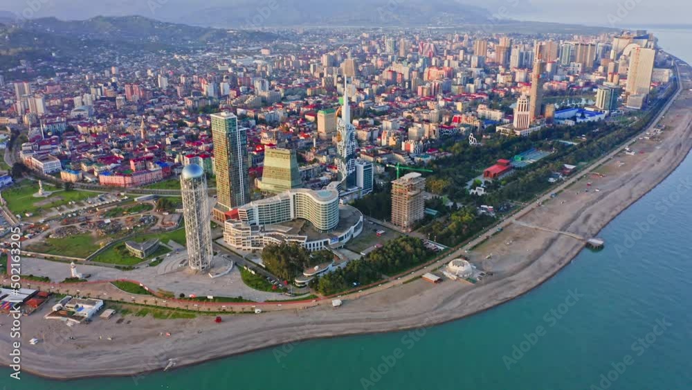 custom made wallpaper toronto digitalAerial – Sunny Cityscape Of Batumi Among Black Sea Expanse