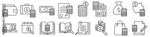 Budget icon vector set. bookkeeping illustration sign collection. Accounting symbol or logo.