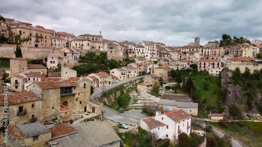 Aerial view of Sepulveda, an old medieval town in Segovia province, Spain. High quality 4k footage Aerial view of Sepulveda, an old medieval town in Segovia province, Spain. High quality 4k footage