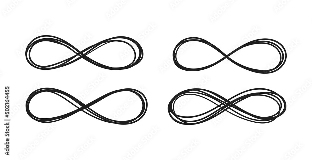 Infinity sign hand drawn in doodle style Infinity sign hand drawn in doodle style