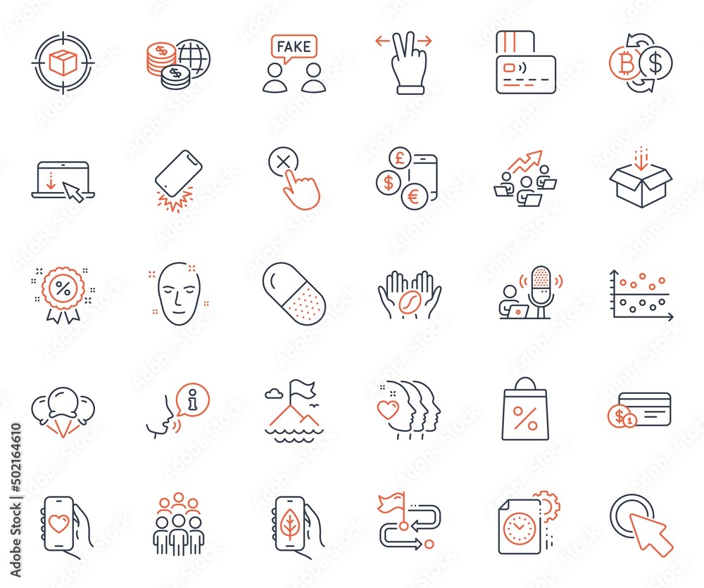 Business icons set. Included icon as Ecology app, Scroll down and Project deadline web elements. Travel path, Smartphone broken, World money icons. Capsule pill, Coffee. Vector Business icons set. Included icon as Ecology app, Scroll down and Project deadline web elements. Travel path, Smartphone broken, World money icons. Capsule pill, Coffee. Vector