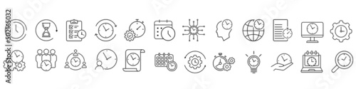 Time management icon vector set. deadline illustration sign collection. timeline symbol or logo.