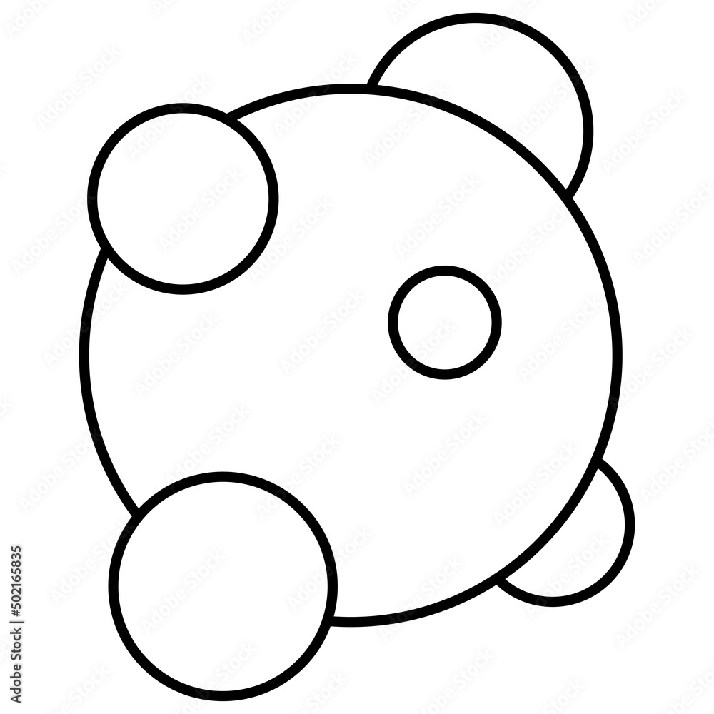 Black and white outline icon of a fat cell. Simple minimalistic modern symbol with editable line thickness, isolated on transparent background Black and white outline icon of a fat cell. Simple minimalistic modern symbol with editable line thickness, isolated on transparent background