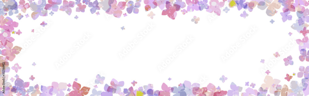 紫陽花の花のイラストのフレーム素材